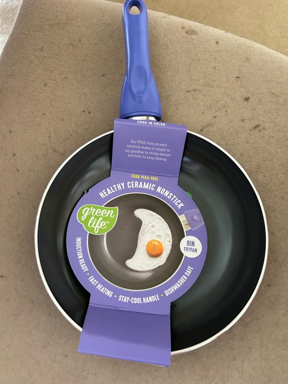 GreenLife Essentials 8" Frying Pan Skillet Ceramic Nonstick, Induction Ready - Picture 6 of 8